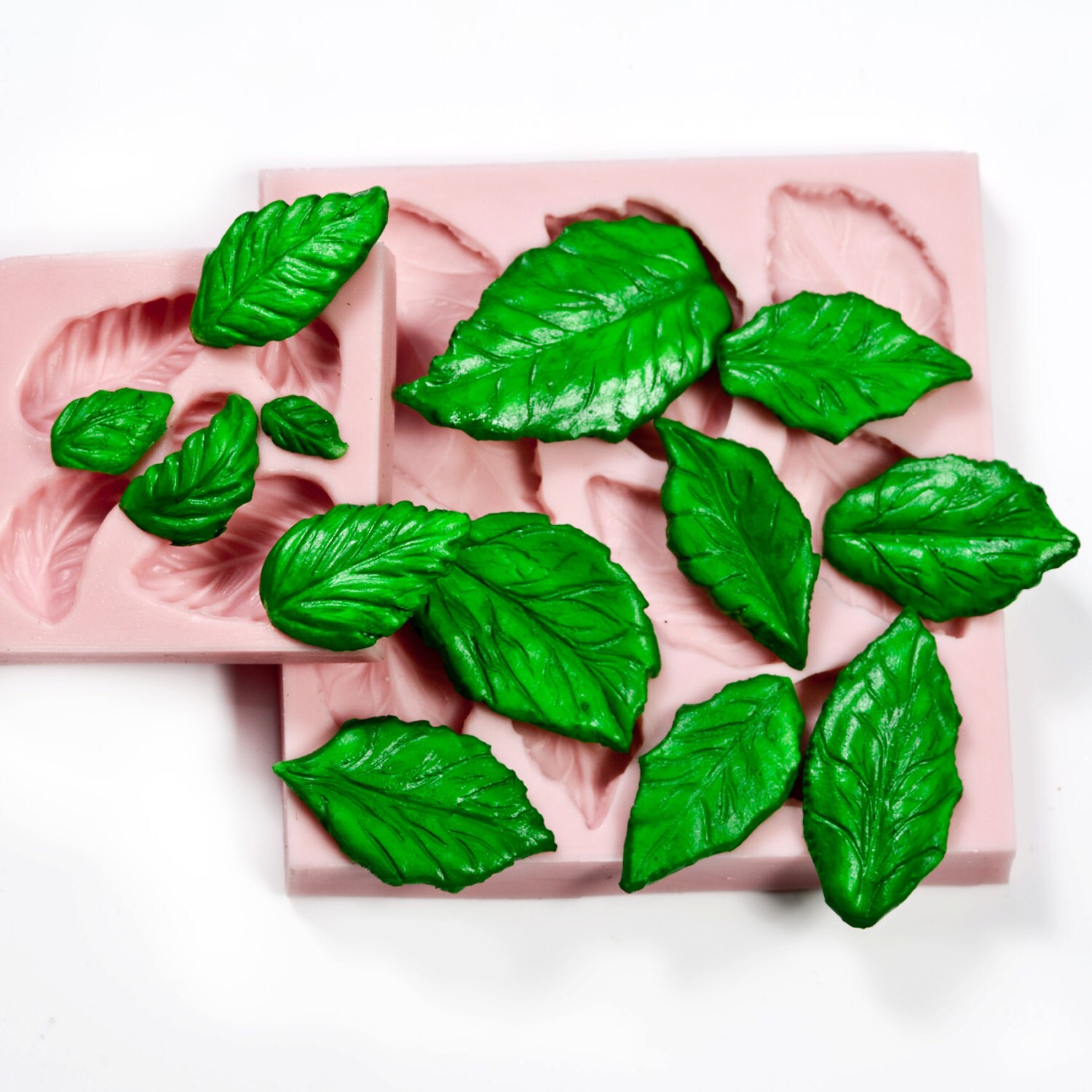 Leaf Mold Set Two silicone molds create 13 leaves Fondant