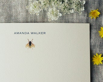 Bee Personalized Note Cards Set of 24 Notecards With Envelopes