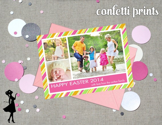 Easter Photo Card - RAINBOW SHERBET Printable Il_570xn