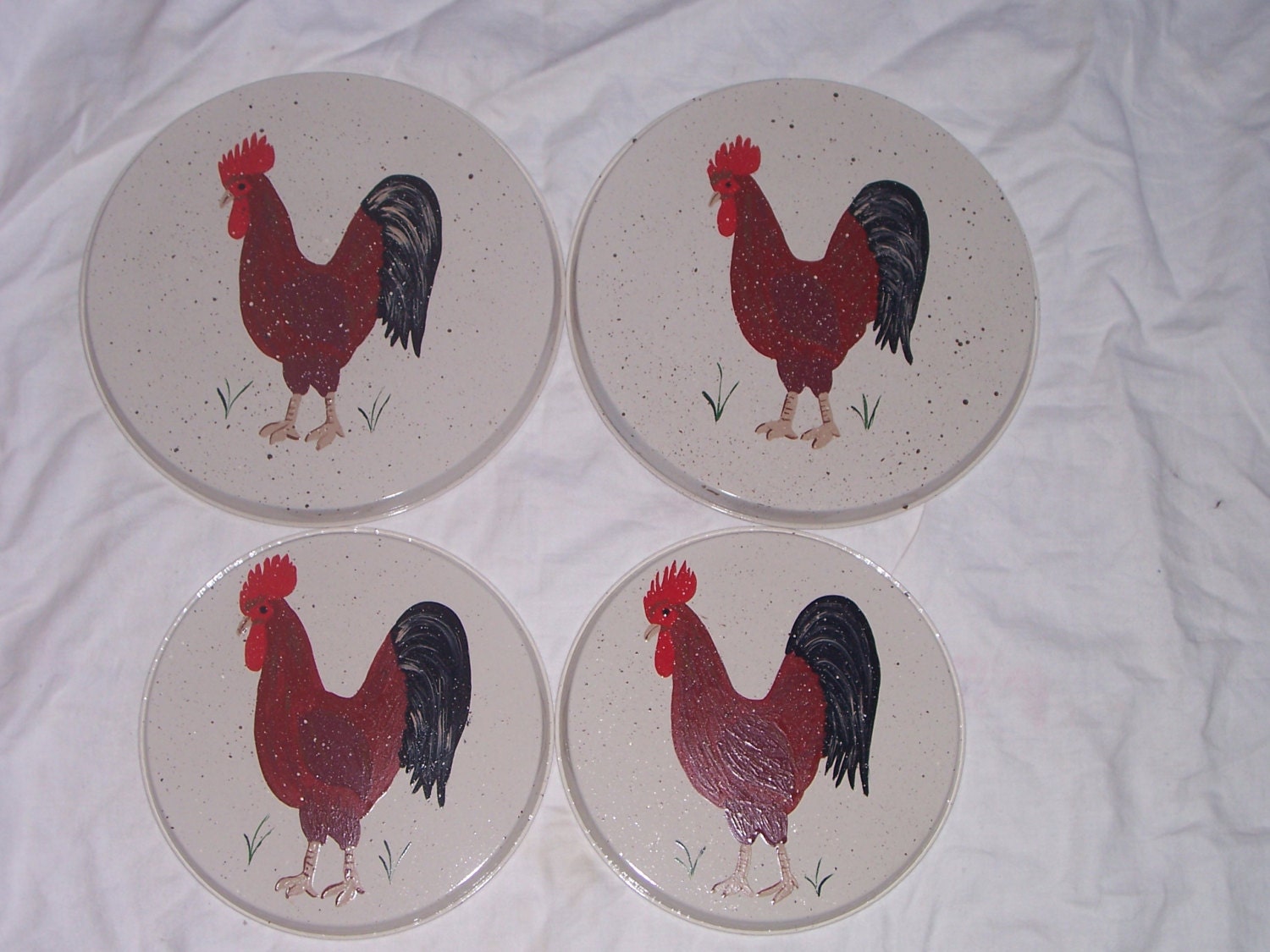 Rooster burner covers set of 4 electric stove Personalized