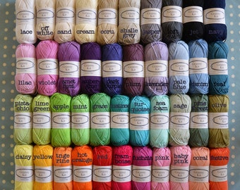 Choose 10 Colours, Cotton Yarns, 10 Balls Ready to ship by CrochetObjet