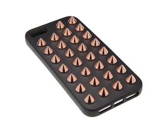 Studded iPhone 5 Case - Matte Black Case with Rose Gold Studs ...