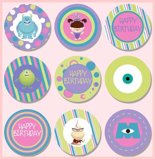 DIY Monsters Inc Cupcake Toppers by DIYGraphix on Etsy