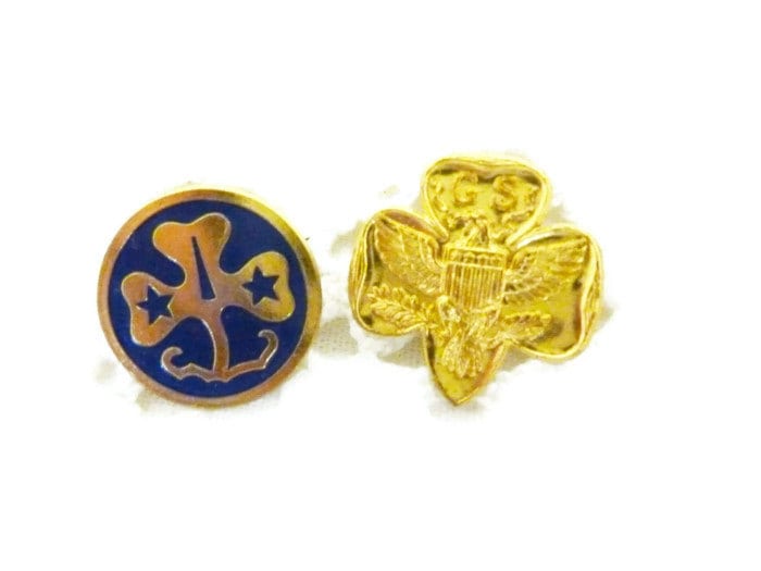 Vintage Girl Scout Pins Set of 2 1960s