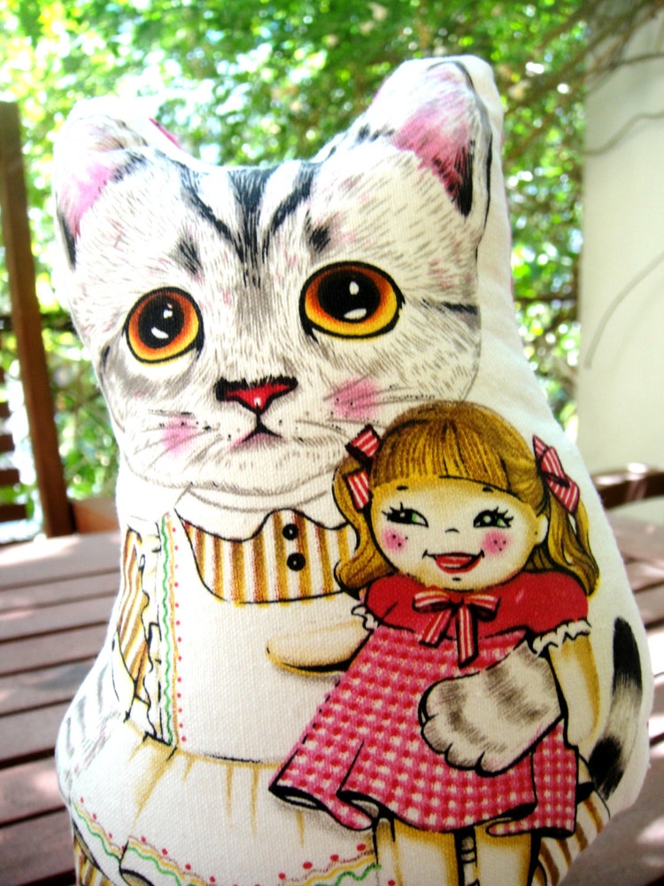 cat doll art doll kawaii cat decor cat cat by mayasfairytale