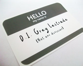 D.I. Greg Lestrade Sherlock Name Tag Sticker