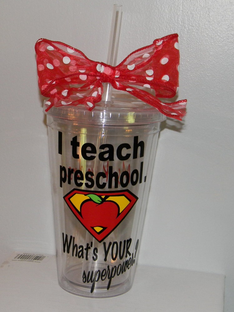 Personalized Preschool Teacher Gift tumbler by