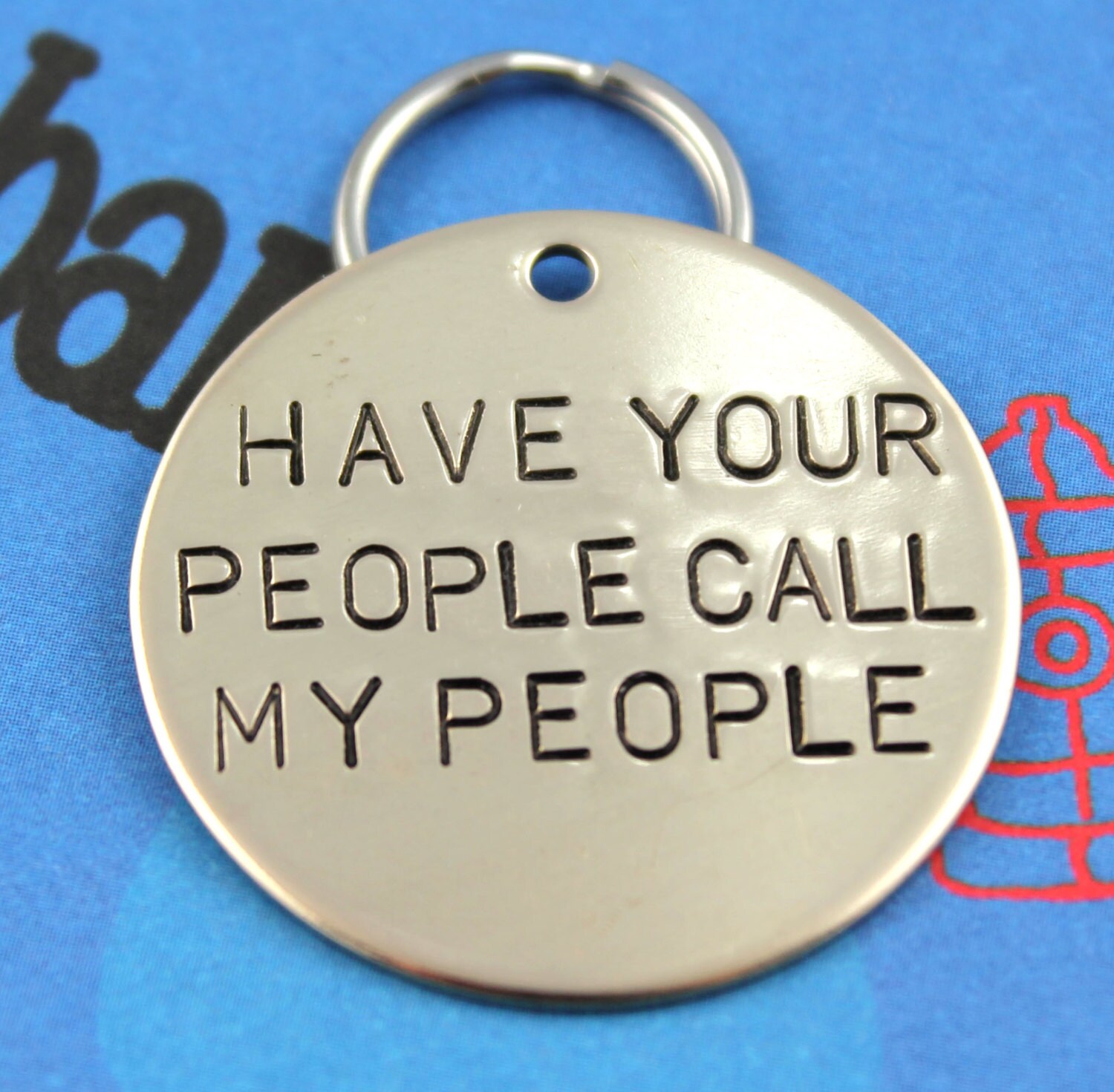 LARGE Dog Tag Personalized Hand-Stamped Pet Tag Custom