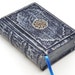 Handmade leather journal Blue jeans - vintage style, 4x6 inch (10x15 cm) in gift box with 640 pages (counting side by side).