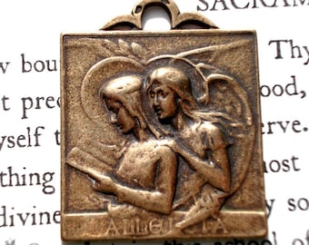 Annunciation Medal - French Replica Medal - Bronze or Sterling Silver - Catholic Medal - Made in USA (M91-802)