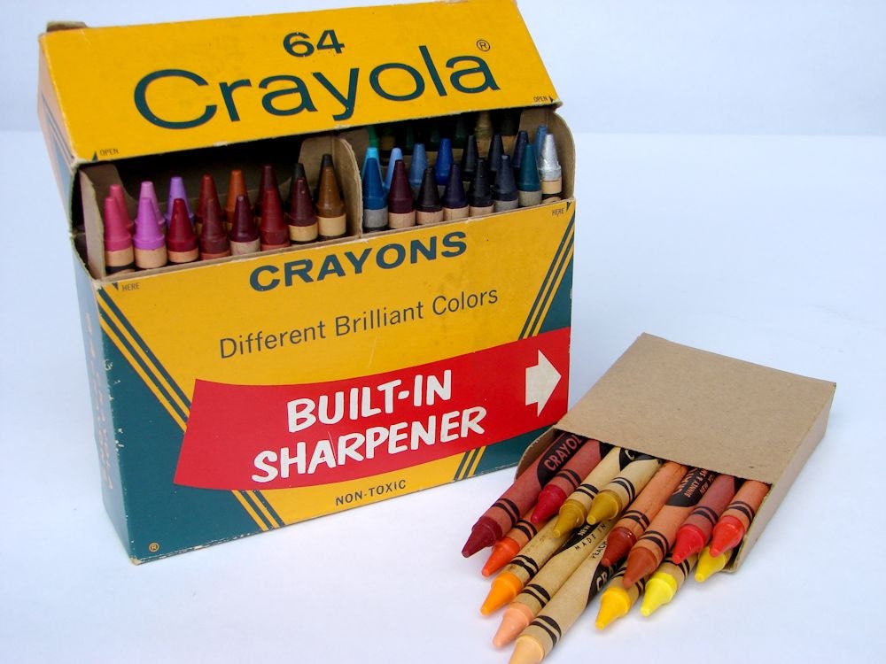 Vintage Crayola Crayons 64 Ct Box