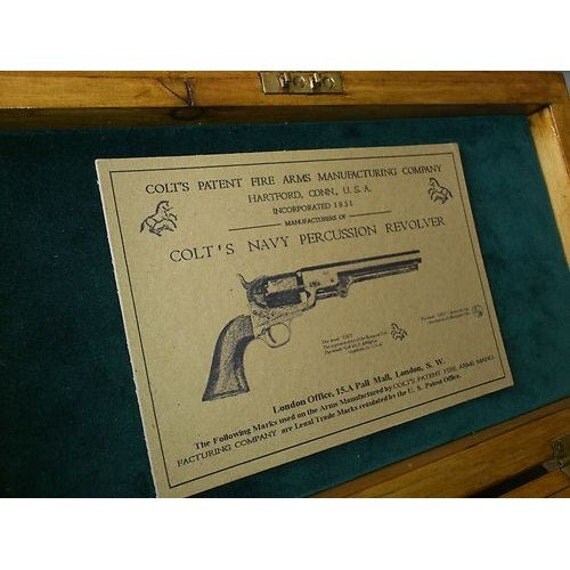 Reproduction Colt 1851 Navy Gun Case Label