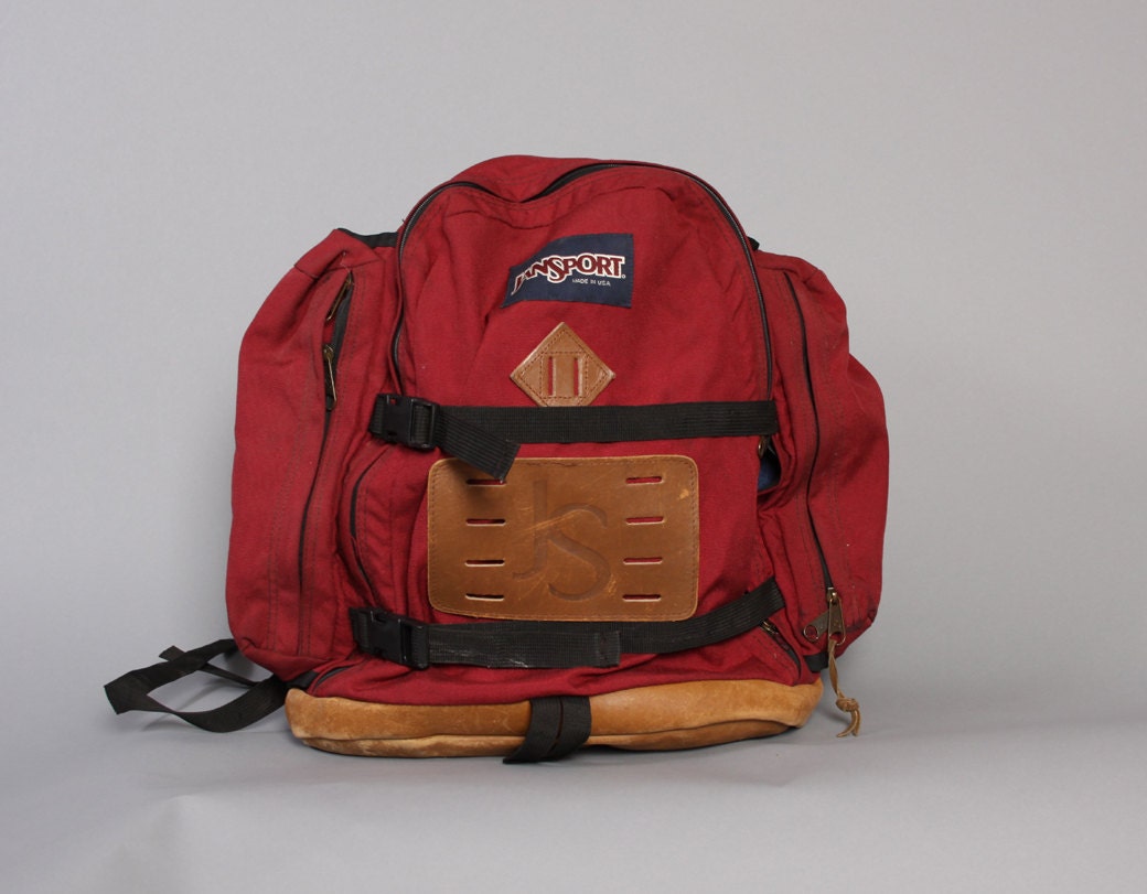 Vintage JANSPORT BACKPACK / XL Burgundy Canvas by ToughLuckVintage