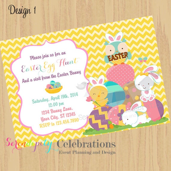 Items similar to DIY Personalized Invitation Easter Invitation