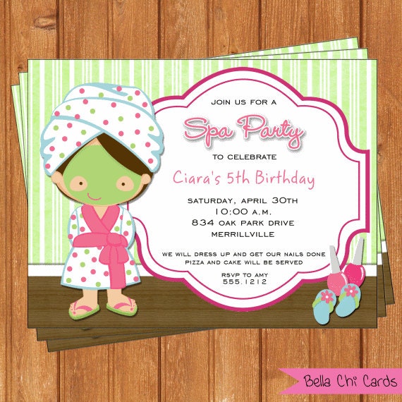 Spa Birthday Invitations For Kids 7