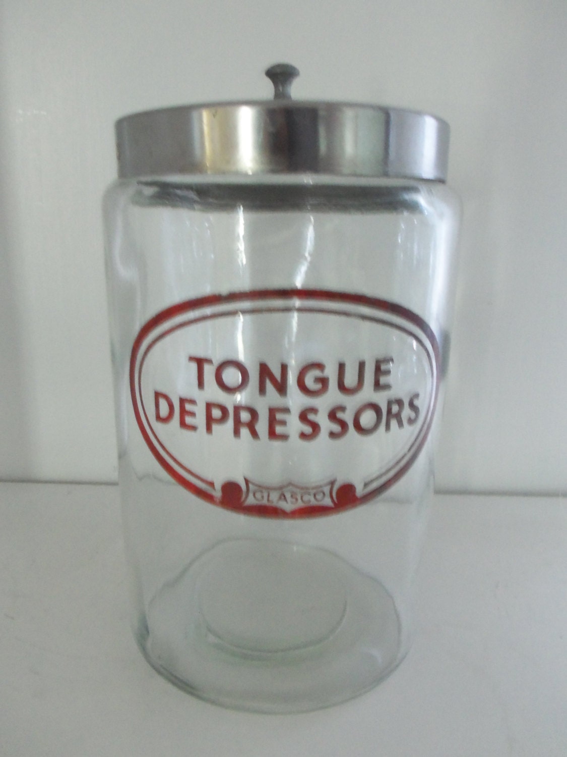 Hospital Doctor Office Medical Glass Jar Container Labeled for
