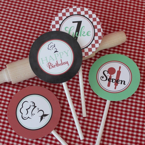 Pizza Party Printable Party Circles Cupcake Toppers : Printable Party Designs by The Paper Doll Il_570xn