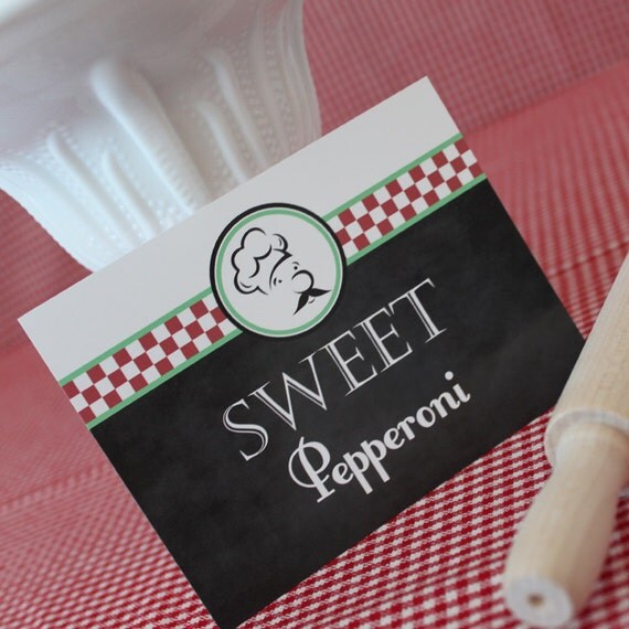 Pizza Party Printable Fancy Food & Dessert Labels : Printable Party Designs by The Paper Doll Il_570xn