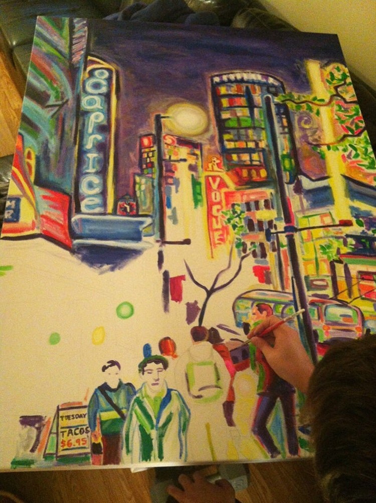 ORIGINAL Acrylic Painting Granville At The by