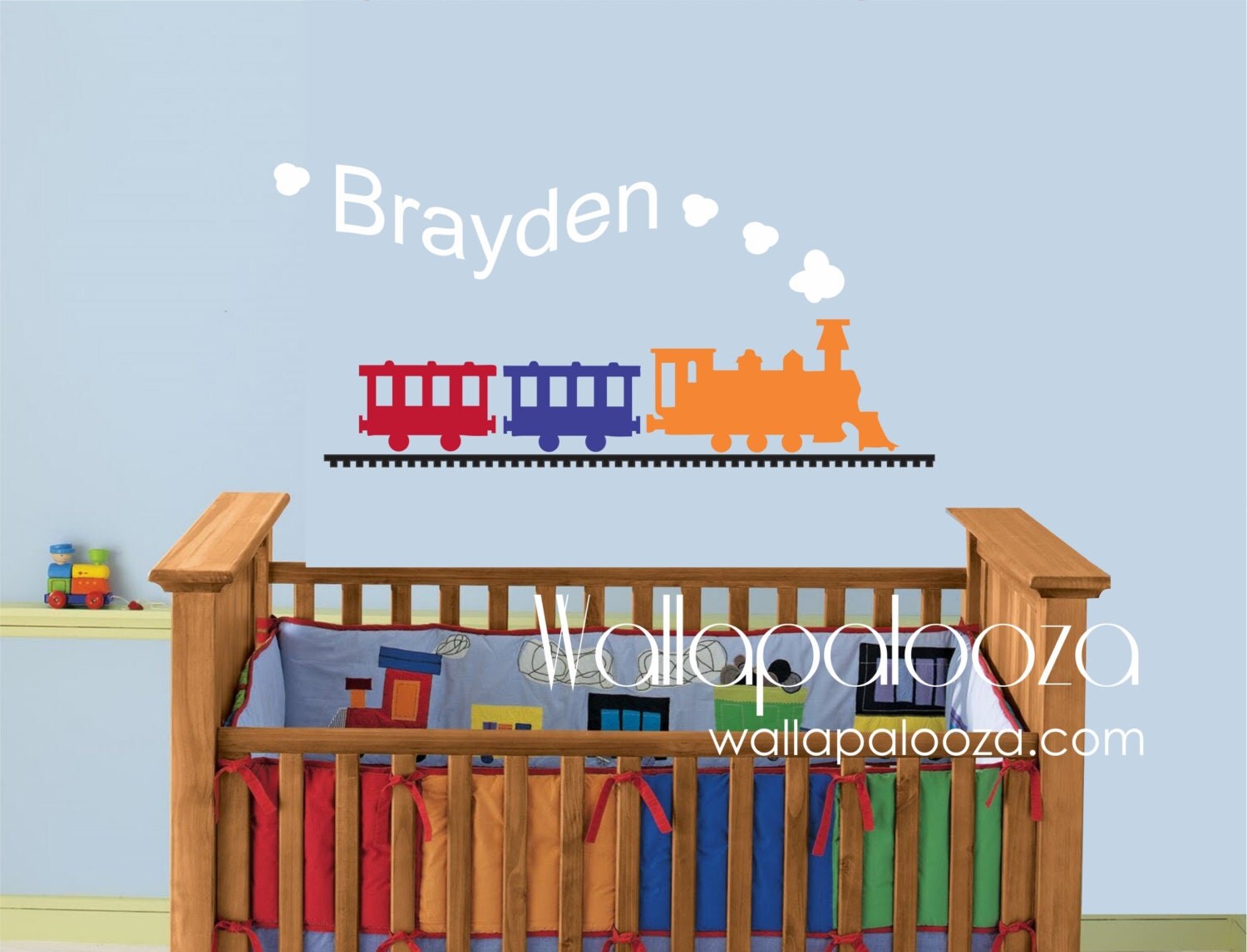 Train wall decal Train with name wall decal Kids room