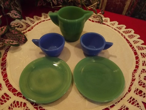 depression glass childs tea set