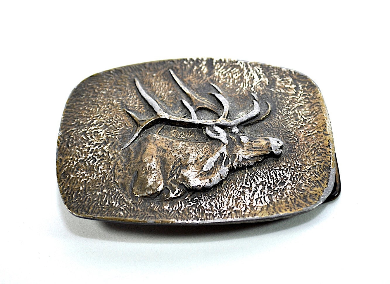 Metal Vintage Belt Buckle Rustic Elk Head Moose Animal