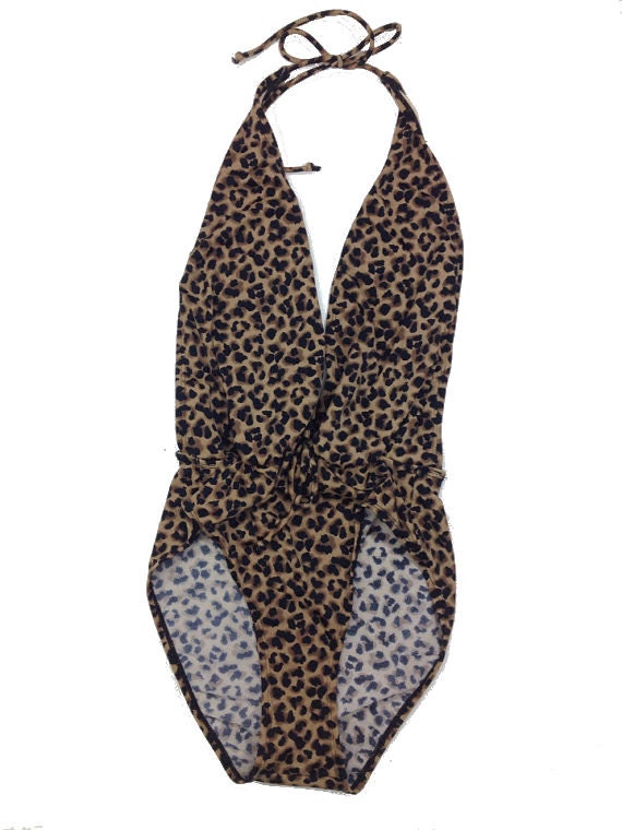 Items similar to Leopard Print One Piece Bathing Suit on Etsy
