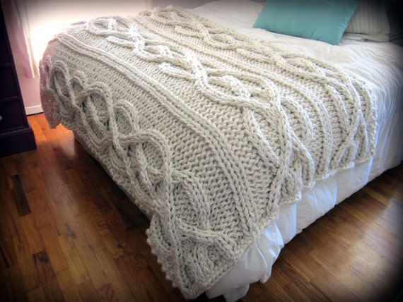 Luxury Oversized Cable Knit Blanket MADE TO ORDER by OzarksMomma