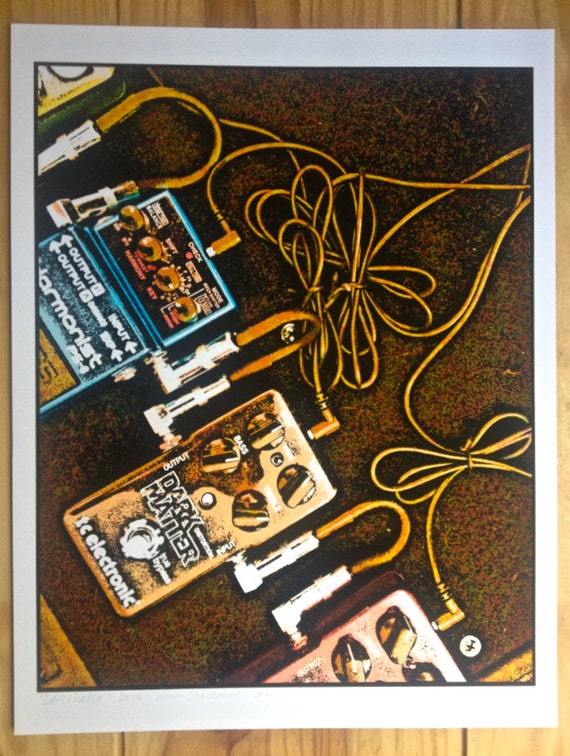 Guitar Pedal Board Art Print