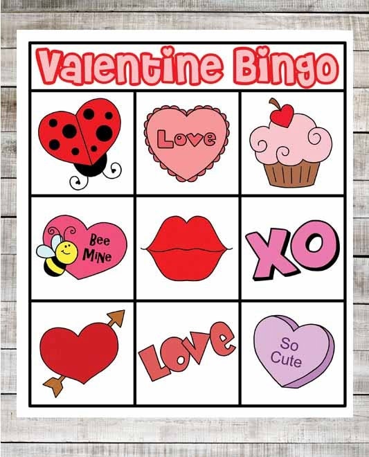 Printable Valentine Bingo Game Activities by LuxePartySupply