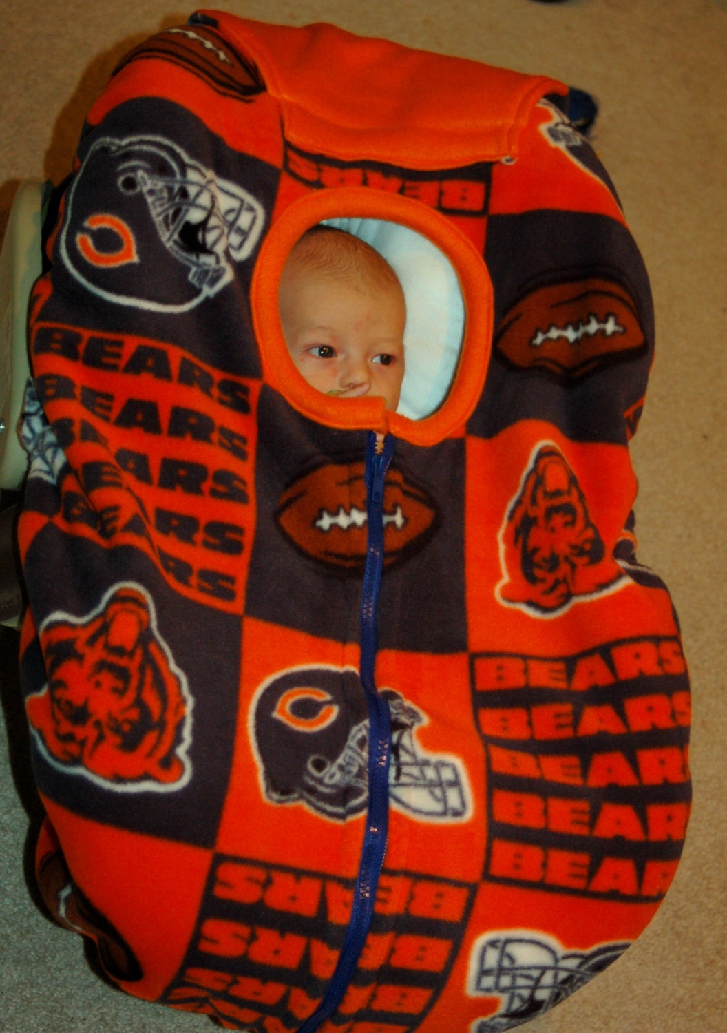 Chicago Bears baby car seat cover by reelstitch on Etsy