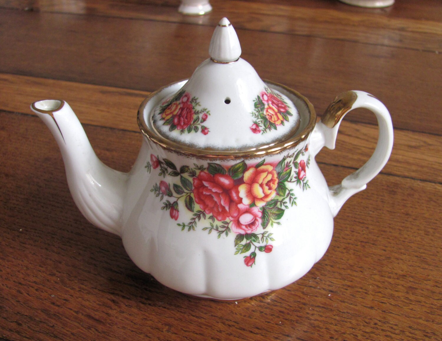 Small Floral China Teapot After Old Country by VictorianAndVintage