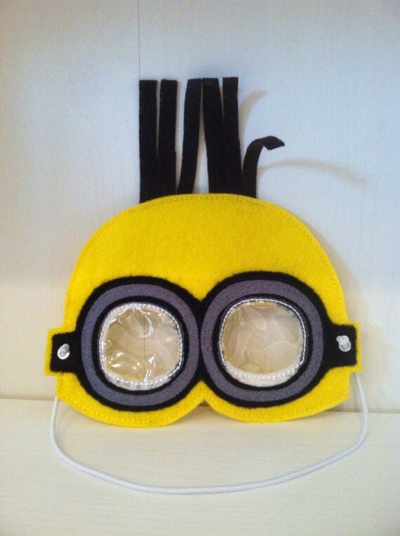 Pretend Play Minion Inspired Mask by MMEmbroideredGifts on Etsy