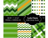 SALE - St. Patrick's Day Printable Paper Pack - Digital Lucky Charm St. Patrick's Day Scrapbook Papers - Commercial Use Ok Il_170x135