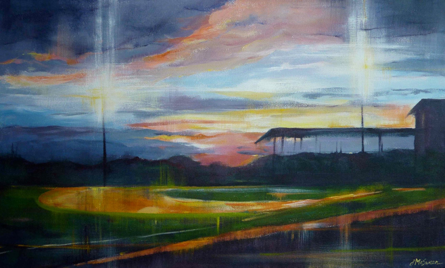 Original Baseball Field Painting Illuminate the