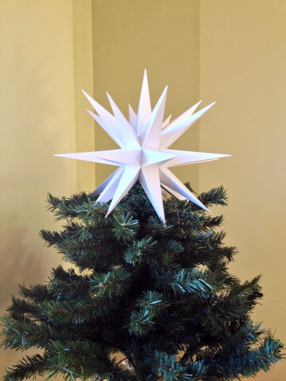12 white moravian star tree topper 12 white moravian star tree topper