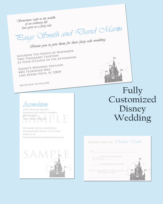 Elegant Disney Castle DIY Printable Wedding Invitation