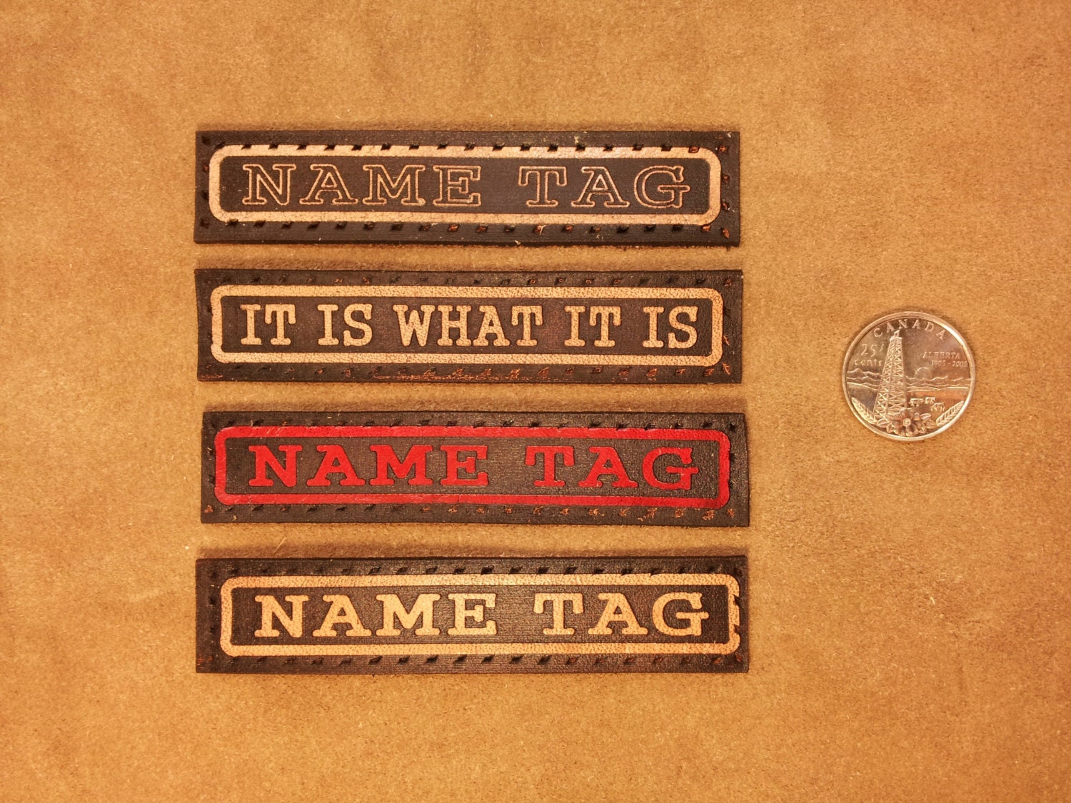 Custom Name Biker Leather Vest Patch 10cm x 2 cm by LeatherWorlds