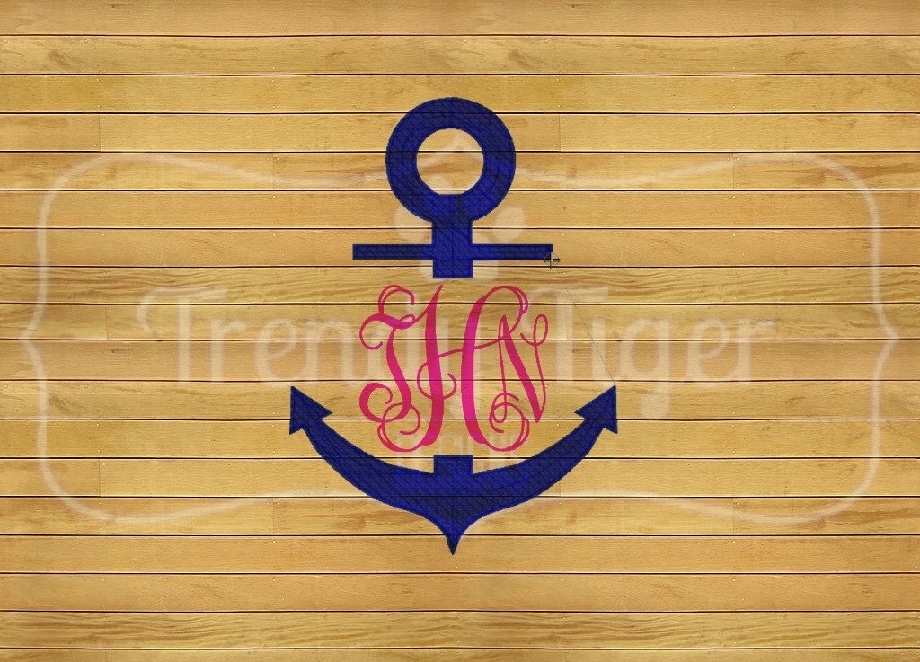 Anchor monogram embroidery design by trendytigerdesigns on etsy Anchor monogram embroidery design by trendytigerdesigns on etsy