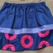 Phishy Skirt - Navy with individually sewn fuzzy donuts