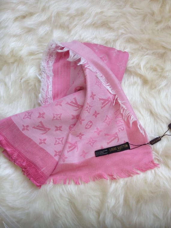 Louis Vuitton Vintage Baby Pink Barbie Monogram Cashmere Scarf