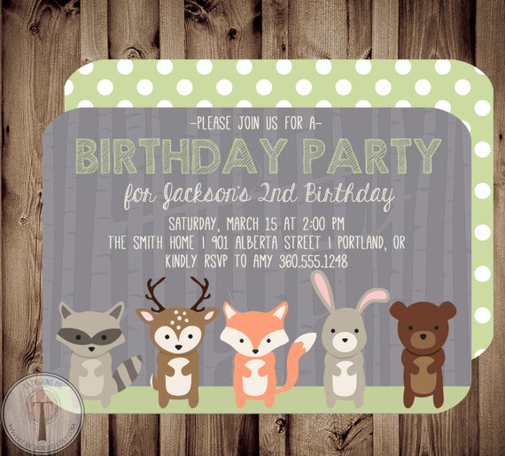 Woodland Animal Birthday Invitations 7