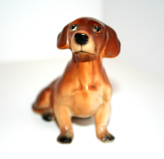 Vintage Dachshund Ceramic Figurine Made In Japan Vintage Dog