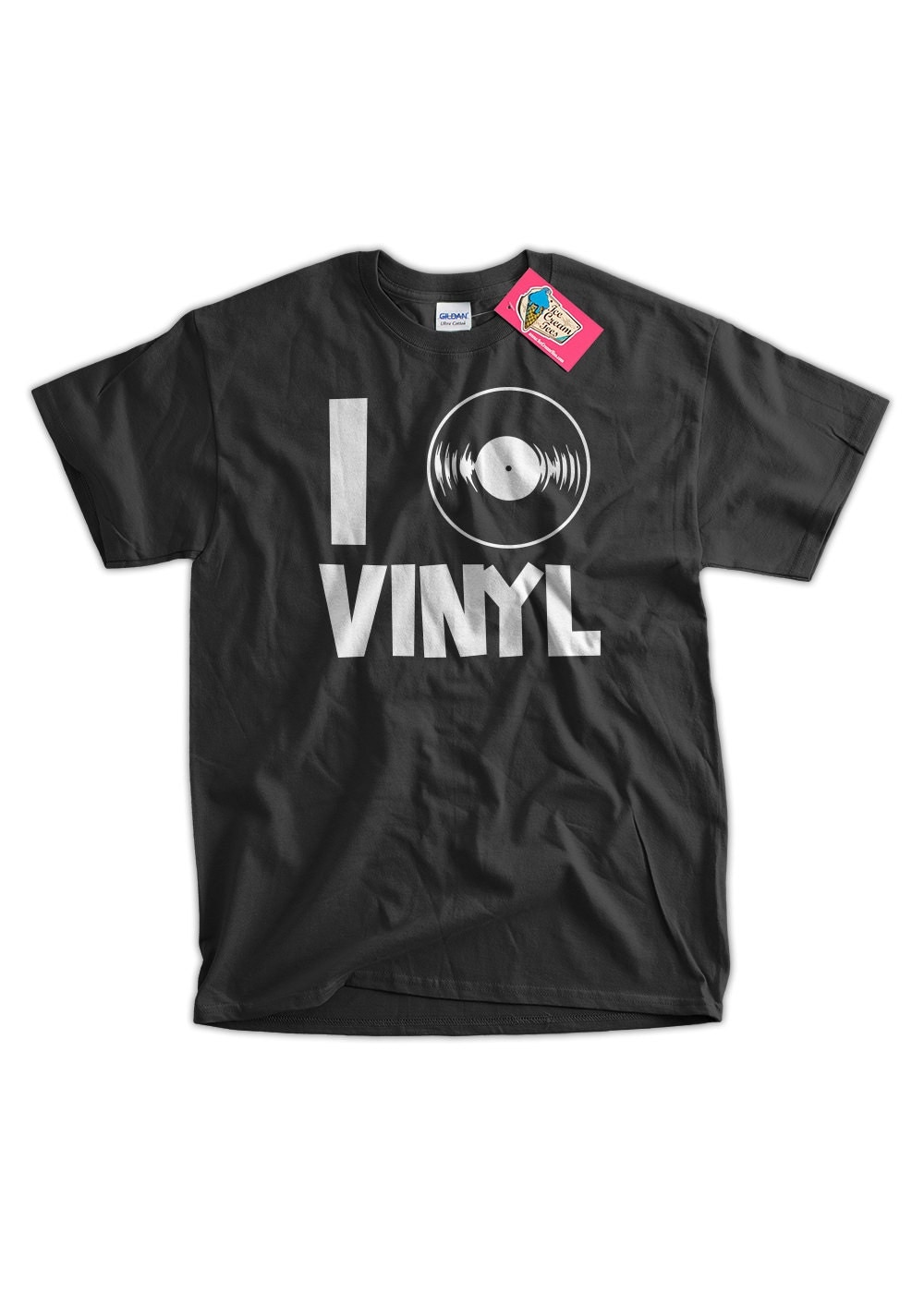 Funny Vinyl T-Shirt I Heart Vinyl Tee Shirt T by IceCreamTees