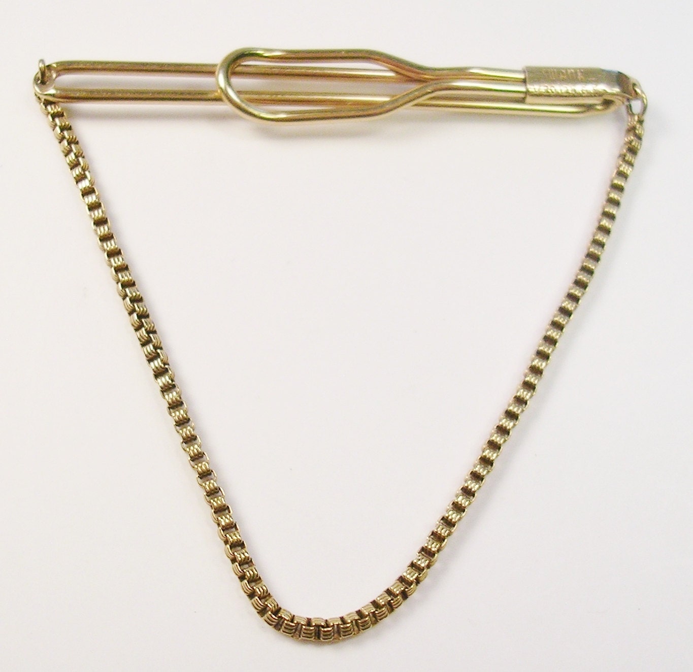 SWANK TIE CHAIN / gold filled Tie Clip simple Design elegant