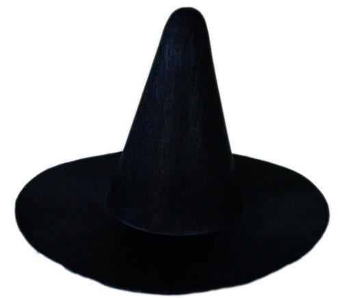 One 6 inches Black Felt Witch top hat