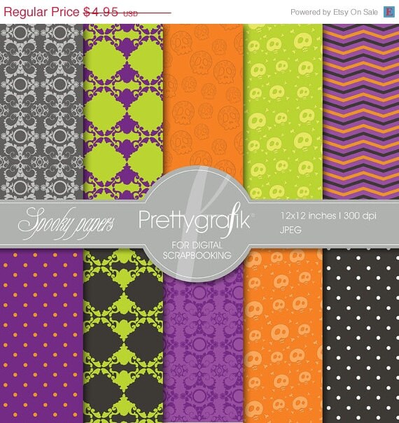 80% OFF SALE Halloween digital paper, commercial use, scrapbook papers, background - PS549 Il_570xn