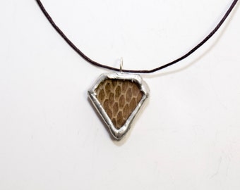 FREE SHIPPING Real Shed Snake Skin Encased in Hand Cut Glass and 