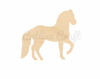 Horse Cutout Crafts, Gift Tags Ornaments Laser Cut Birch Wood Various Sizes, Style 27