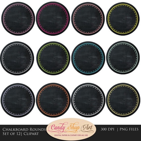 Instant Download Chalkboard Circles Clip art Chalkboard